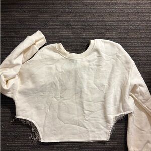 Cream Cropped Sweatshirt